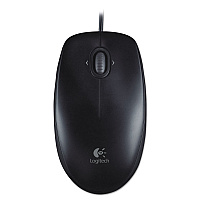 Logitech M100 Corded Optical Mouse, USB 2.0, Left/Right Hand Use, Black (LOG910001601)