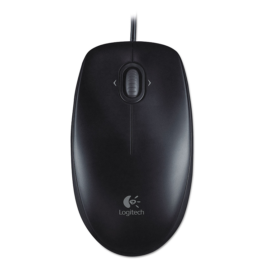 Logitech M100 Corded Optical Mouse, USB 2.0, Left/Right Hand Use, Black (LOG910001601)