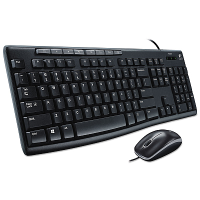 Logitech Wired Media Combo MK200, USB 2.0, Black (LOG920002714)