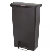 Rubbermaid Commercial Streamline Resin Step-On Container, Front Step Style, 18 gal, Polyethylene, Black (1883613)