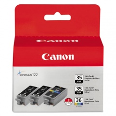 Canon 1509B007 (CLI-36) Ink, Black/Tri-Color, 3/Pack