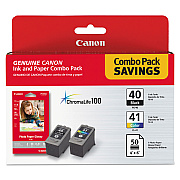 Canon 0615B009 (PG-40/CL-41) ChromaLife100+ Ink/Paper Combo, Black/Tri-Color