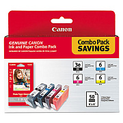 Canon 4479A292 (BCI-3E/BCI-6) Ink/Paper Combo, 280 Page-Yield, Black/Cyan/Magenta/Yellow