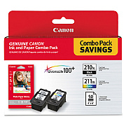 Canon 2973B004 (PGI-210XL/CL-211XL) ChromaLife100+ High-Yield Ink/Paper Combo, Black/Tri-Color
