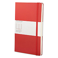 Moleskine Classic Colored Hardcover Notebook, 1-Subject, Narrow Rule, Red Cover, (240) 8.25 x 5 Sheets (HBGQP060R)