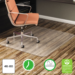 deflecto EconoMat All Day Use Chair Mat for Hard Floors, 46 x 60, Rectangular, Clear (CM21442F)