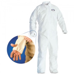 KleenGuard A40 Breathable Back Coverall With Thumb Hole, White/blue, Large, 25/carton (42526)