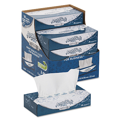 Angel Soft ps Ultra Facial Tissue, 2-Ply, White, 125 Sheets/Box, 10 Boxes/Carton (GPC4836014)