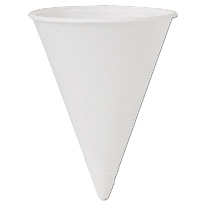 Solo Cone Water Cups, ProPlanet Seal, Cold, Paper, 4 oz, White, 200/Bag, 25 Bags/Carton (SCC4BRCT)