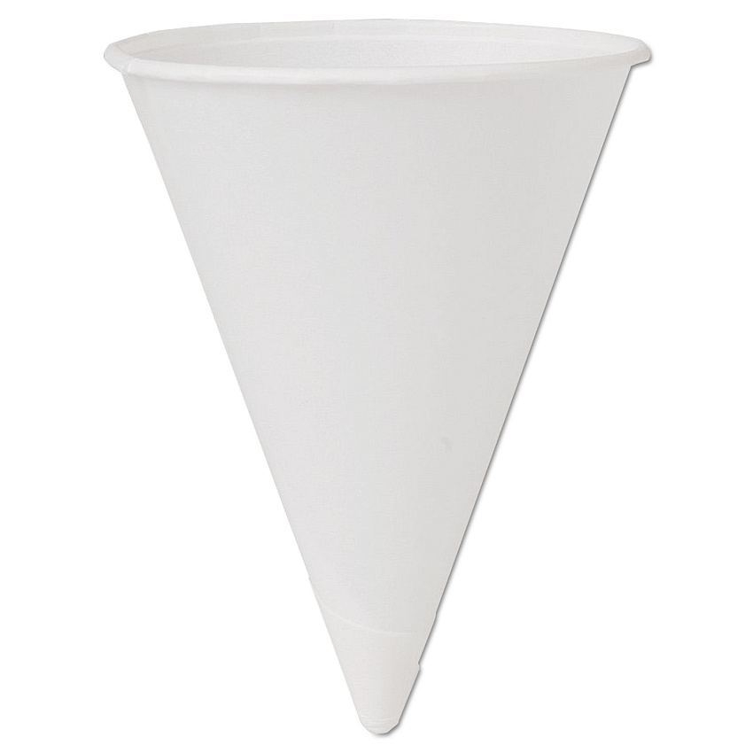 Solo Cone Water Cups, ProPlanet Seal, Cold, Paper, 4 oz, White, 200/Bag, 25 Bags/Carton (SCC4BRCT)
