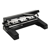 Swingline 40-Sheet Heavy-Duty Two- to Four-Hole Adjustable Heavy-Duty Paper Punch, 9/32" Holes, Black (SWI74450)