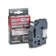 Brother TZ Extra-Strength Adhesive Laminated Labeling Tape, 0.7" x 26.2 ft, Black on Matte Silver (TZES941)