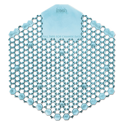Fresh Products Wave 3D Urinal Deodorizer Screen, Ocean Mist Scent, Blue, 10 Screens/Box (FRS3WDS60OMIBX)
