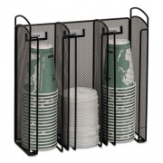 Safco Onyx Breakroom Organizers, 3 Compartments, 12.75 x 4.5 x 13.25, Steel Mesh, Black (3292BL)