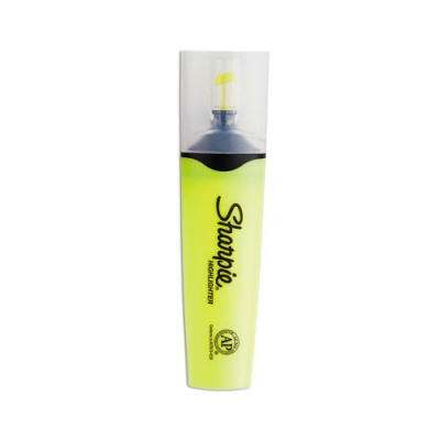 Sharpie Clearview Tank-Style Highlighter, Fluorescent Yellow Ink, Chisel Tip, Yellow/Black/Clear Barrel, Dozen (1897847)