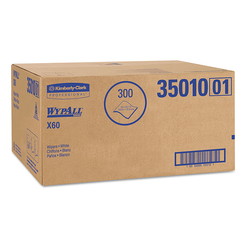 WypAll X60 Shower Towels, 22.5 x 39, White, 100/Box, 3 Boxes/Carton (KCC35010)