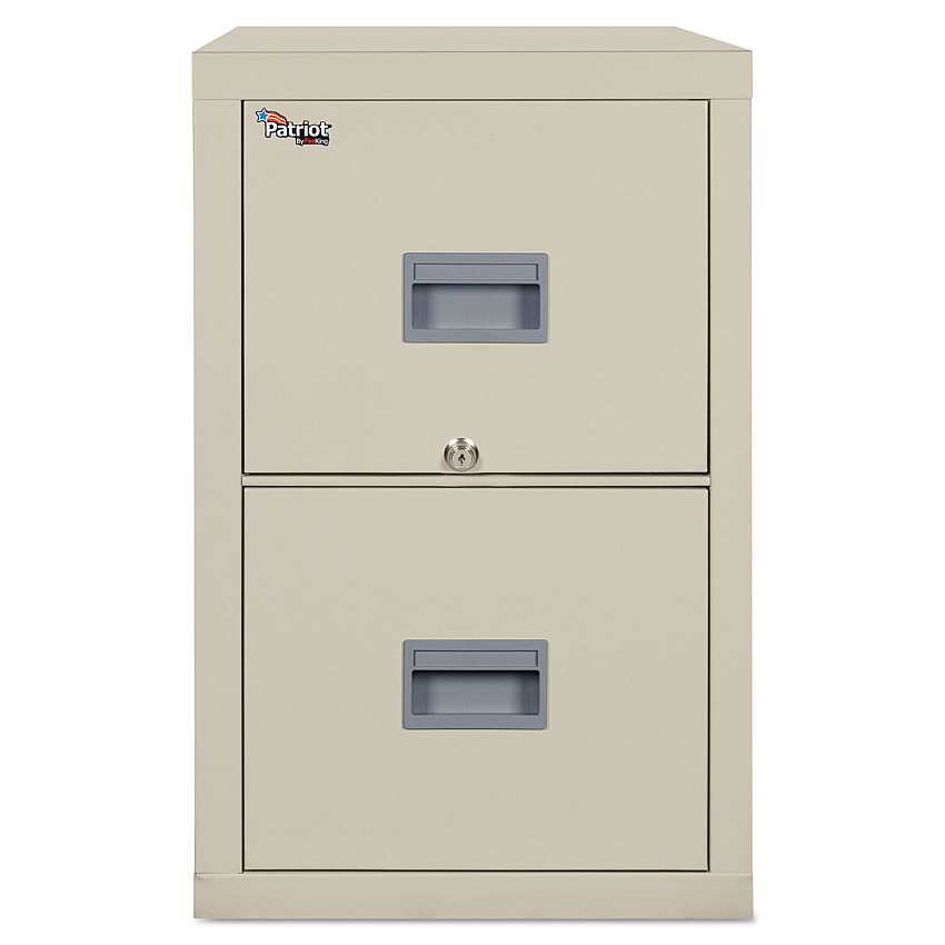 Patriot by FireKing Insulated Fire File, 1-Hour Fire Protection, 2 Legal/Letter File Drawers, Parchment, 17.75 x 25 x 27.75 (FIR2P1825CPA)