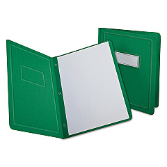 Oxford Title Panel and Border Front Report Cover, Three-Prong Fastener, 0.5" Capacity, 8.5 x 11, Light Green/Light Green, 25/Box (OXF52503)