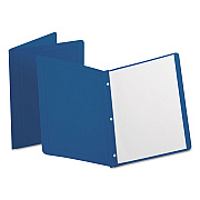 Oxford Title Panel and Border Front Report Cover, Three-Prong Fastener, 0.5" Capacity, Dark Blue/Dark Blue, 25/Box (OXF52538)