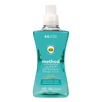 Method 4X Concentrated Laundry Detergent, Beach Sage, 53.5 oz Bottle, 4/Carton (MTH01489)