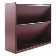 Carver Hardwood Double Wall File, 2 Sections, Letter Size, 14" x 5.25" x 12.5", Mahogany (09623)
