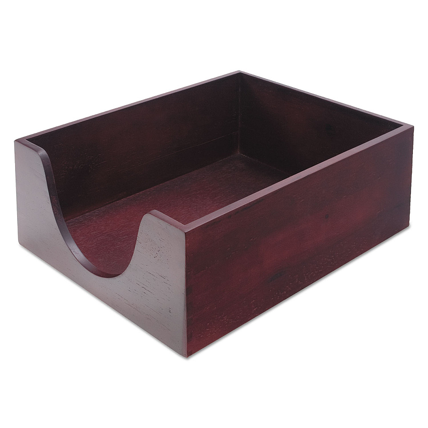 Carver Double-Deep Hardwood Stackable Desk Trays, 1 Section, Letter Size Files, 10.13" x 12.63" x 5", Mahogany (CVR08213)