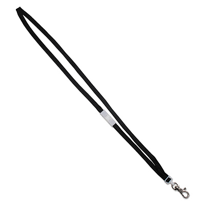 Advantus Deluxe Safety Lanyards, Metal Lobster Claw Hook Fastener, 36" Long, Black, 24/Box (AVT75421)