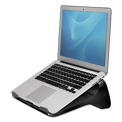 Fellowes I-Spire Series Laptop Lift, 13.19" x 9.31" x 4.13", Black/Gray, Supports 10 lbs (FEL9472401)