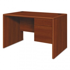 HON 10700 Series Single Pedestal Desk with Three-Quarter Height Right Pedestal, 48" x 30" x 29.5", Cognac (107885RCO)