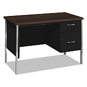 HON 34000 Series Right Pedestal Desk, 45.25" x 24" x 29.5", Mocha/Black (HON34002RMOP)