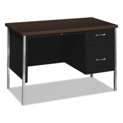HON 34000 Series Right Pedestal Desk, 45.25" x 24" x 29.5", Mocha/Black (34002RMOP)