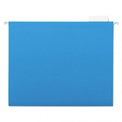 AbilityOne 7530013649499 SKILCRAFT Hanging File Folder, Letter Size, 1/5-Cut Tabs, Blue, 25/Box