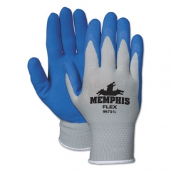 MCR Safety Memphis Flex Seamless Nylon Knit Gloves, X-Large, Blue/Gray, Dozen (96731XLDZ)
