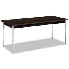 HON Utility Table, Rectangular, 72w x 30d x 29h, Mocha/Black (UTM3072MOPCH)
