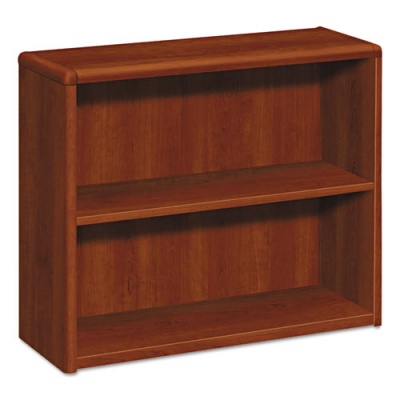 HON 10700 Series Wood Bookcase, Two-Shelf, 36w x 13.13d x 29.63h, Cognac (10752CO)