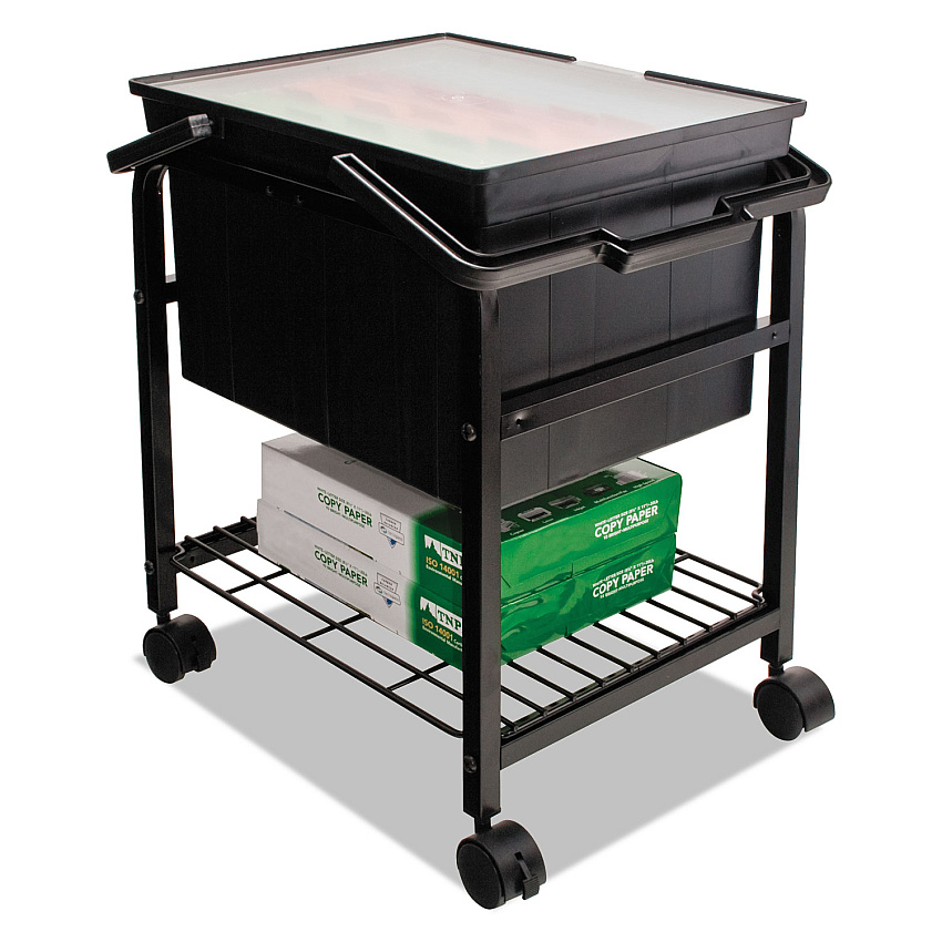 Advantus Heavy-Duty File Shuttle, Metal, 1 Shelf, 17.13" x 14.25" x 20", Black (AVTFS2BHD)