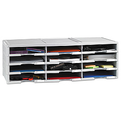 Storex Literature Organizer, 12 Compartments, 10.63 x 13.3 x 31.4, Gray (STX61601U01C)