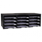 Storex Literature Organizer, 12 Compartments, 10.63 x 13.3 x 31.4, Black (61602U01C)