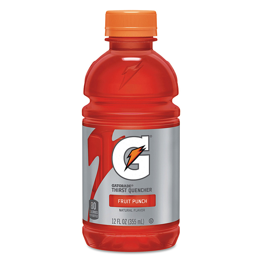 Gatorade G-Series Perform 02 Thirst Quencher, Fruit Punch, 12 oz Bottle, 24/Carton (QKR12196)
