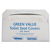 GEN Half-Fold Toilet Seat Covers, 14.75 x 16.5, White, 5,000/Carton (TEHGVTSC5000)