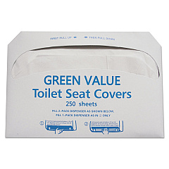 GEN Half-Fold Toilet Seat Covers, 14.75 x 16.5, White, 5,000/Carton (TEHGVTSC5000)