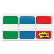 Post-it Tabs 1" Tabs, 1/5-Cut Tabs, Assorted Primary Colors, 1" Wide, 66/Pack (686GBR)