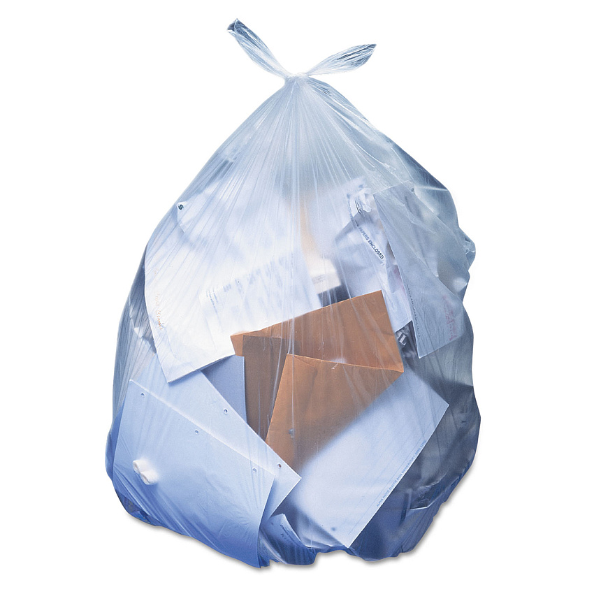 Heritage Linear Low-Density Can Liners, 60 gal, 1.1 mil, 38" x 58", Clear, 100/Carton (HERH7658SC)