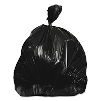 Heritage High-Density Waste Can Liners, 30 gal, 10 mic, 30" x 37", Black, 25 Bags/Roll, 20 Rolls/Carton (HERZ6037MKR02)