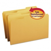 Smead Reinforced Top Tab Colored File Folders, 1/3-Cut Tabs: Assorted, Legal Size, 0.75" Expansion, Goldenrod, 100/Box (17234)