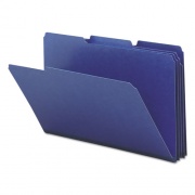 Smead Expanding Recycled Heavy Pressboard Folders, 1/3-Cut Tabs: Assorted, Legal Size, 1" Expansion, Dark Blue, 25/Box (22541)