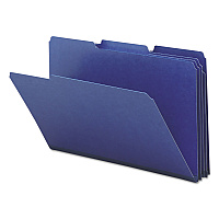 Smead Expanding Recycled Heavy Pressboard Folders, 1/3-Cut Tabs: Assorted, Legal Size, 1" Expansion, Dark Blue, 25/Box (SMD22541)