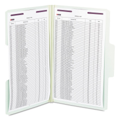 Smead SuperTab Pressboard Fastener Folders with Two SafeSHIELD Fasteners, 2" Expansion, Legal Size, Gray-Green, 25/Box (19981)