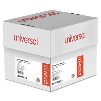 Universal Printout Paper, 4-Part, 15 lb Bond Weight, 9.5 x 11, White/Canary/Pink/Buff, 900/Carton (15874)