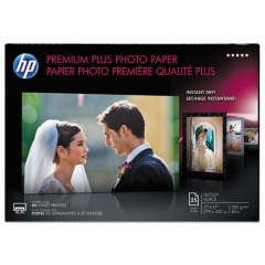 HP Premium Plus Photo Paper, 11.5 mil, 11 x 17, Glossy White, 25/Pack (CV065A)